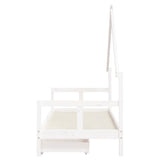 Kids Bed Frame with Drawers White 80x200 cm Solid Wood Pine 834550