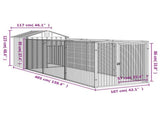 Dog House with Roof Anthracite 117x405x123 cm Galvanised Steel 3189059