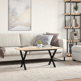 Coffee Table X-Frame 90x40x45 cm Solid Wood Pine and Steel 3282686