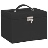 Jewellery Box 4-Layer with Mirror Lockable Black 22.5x17.5x16.5 cm 4103561