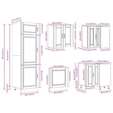 14 Piece Kitchen Cabinet Set "Porto" White Engineered Wood 3314991