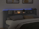 Storage Headboard with LED Grey Sonoma Engineered Wood 3418688