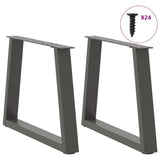 ZNTS Dining Table Legs V-Shape 2 pcs Anthracite 70x cm Steel 4012558