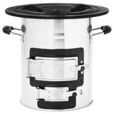 Camping Wood Stove Silver 51.5x35x30.5 cm Stainless Steel 319442