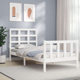 Bed Frame without Mattress White 90x200 cm Solid Wood Pine 3192087