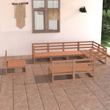 8 Piece Garden Lounge Set Honey Brown Solid Pinewood 3075627