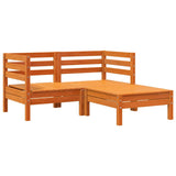 Garden Sofa 2-Seater with Footstool Wax Brown Solid Wood Pine 838023