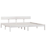 Bed Frame without Mattress White Solid Wood Super King 810163