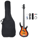 Electric Bass Guitar for Beginner with Bag Brown and Black 4/4 46" 70183