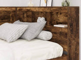 Storage Headboard with Shelf Smoked Oak 90 cm Engineered Wood 3335457