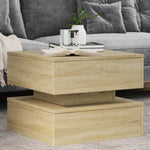 ZNTS Coffee Table with LED Lights Sonoma Oak 50x50x40 cm 839856