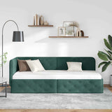 Corner Bed Frame with Headboard Dark Green 80 x 200 cm Velvet 42016515