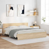 Bed Frame Sonoma oak Engineered wood, Plywood Double Durable 3207471