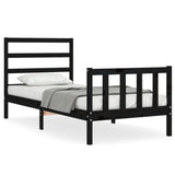 Bed Frame without Mattress Black 100x200 cm Solid Wood Pine 3191900
