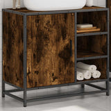 Bathroom Sink Cabinet Smoked Oak 65x33x60 cm Engineered Wood 849286