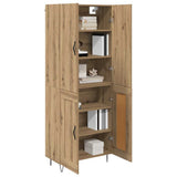 Highboard 2 pcs Artisan Oak Engineered Wood and Glass 3415885