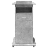 Lectern with Wheels & Drawer Concrete Grey 55x55x107 cm Engineered Wood 848027