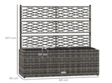 33L Garden PE Rattan with Trellis, Free Standing Flower Raised Bed for Garden, Garden T3398P315859