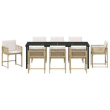 Garden Dining Set 9 pcs Beige Poly Rattan 3380760
