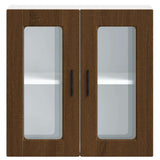 Kitchen Wall Cabinet with Glass Door Porto Brown Oak 854154