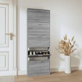 Shoe Cabinet Grey Sonoma 59x17x169 cm Engineered Wood 342516