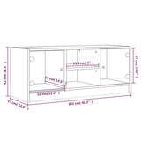 TV Cabinet with Glass Doors Brown Oak 102x37x42 cm 836377