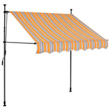 Manual Retractable Awning with LED 150 cm Yellow and Blue 145849