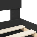 Bed Frame with Headboard Black 160 x 200 cm Engineered wood 3407851
