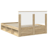 Bed Frame Sonoma Oak 135 x 190 cm Solid Pine Wood 3411021