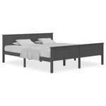 ZNTS Bed Frame without Mattress Grey Solid Wood Pine 180x200 cm Super King 322207