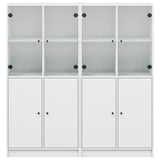Bookcase with Doors White 136x37x142 cm Engineered Wood 3206524