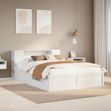 Bed Frame without Mattress White 160x200 cm Solid Wood Pine 3323411