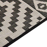 Outdoor Flatweave Rug 140x200 cm Black Stripes 340852