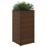 ZNTS Garden Planters 2 pcs Brown 30x30x60 cm Poly Rattan 3210517