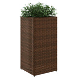 Garden Planter Brown 30x30x60 cm Poly Rattan 366411