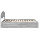 Bed Frame with Drawer Grey Sonoma 140 x 190 cm Engineered Wood 3413198