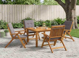5-Piece Garden Dining Set Natural Solid Acacia Wood 3434597