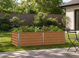 Raised Garden Bed Wood Brown 160 x 80 x 55 cm cold-rolled steel 8006394