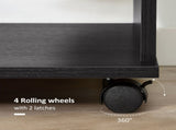 Open Wardrobe on Wheels, Bedroom Wardrobe with Clothes Hanging Rail, 3 Storage Shelves, Mobile T3398P328092