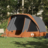 Family Tent Cabin 6-Person Grey and Orange Waterproof 4100669