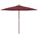 Garden Parasol with Wooden Pole Bordeaux Red 299x240 cm 363171