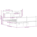 Bed Frame without Mattress Sonoma Oak 150x200 cm King Size Engineered Wood 4106982