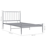 Bed Frame without Mattress Grey Metal 100x200 cm 325014