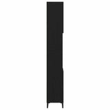 Bathroom Cabinet Black Oak 30 x 30 x 190 cm Engineered Wood 862806