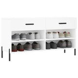 Shoe Bench White 102x35x55 cm Engineered Wood 829748