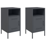 ZNTS Bedside Cabinets 2 pcs Anthracite 36x39x68 cm Steel 843071