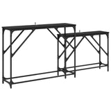 Console Table 2 pcs Black Oak 100 x 28 x 75 cm Engineered Wood 882888