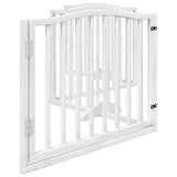 Dog Gate with Door Foldable 4 Panels White 320 cm Poplar Wood 352217