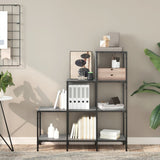 Bookcase Grey Sonoma 92x30x102 cm Engineered Wood and Metal 845439
