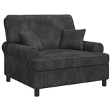 XXL Armchair with Cushions Dark Grey 1.5 Lines Fabric 42043498